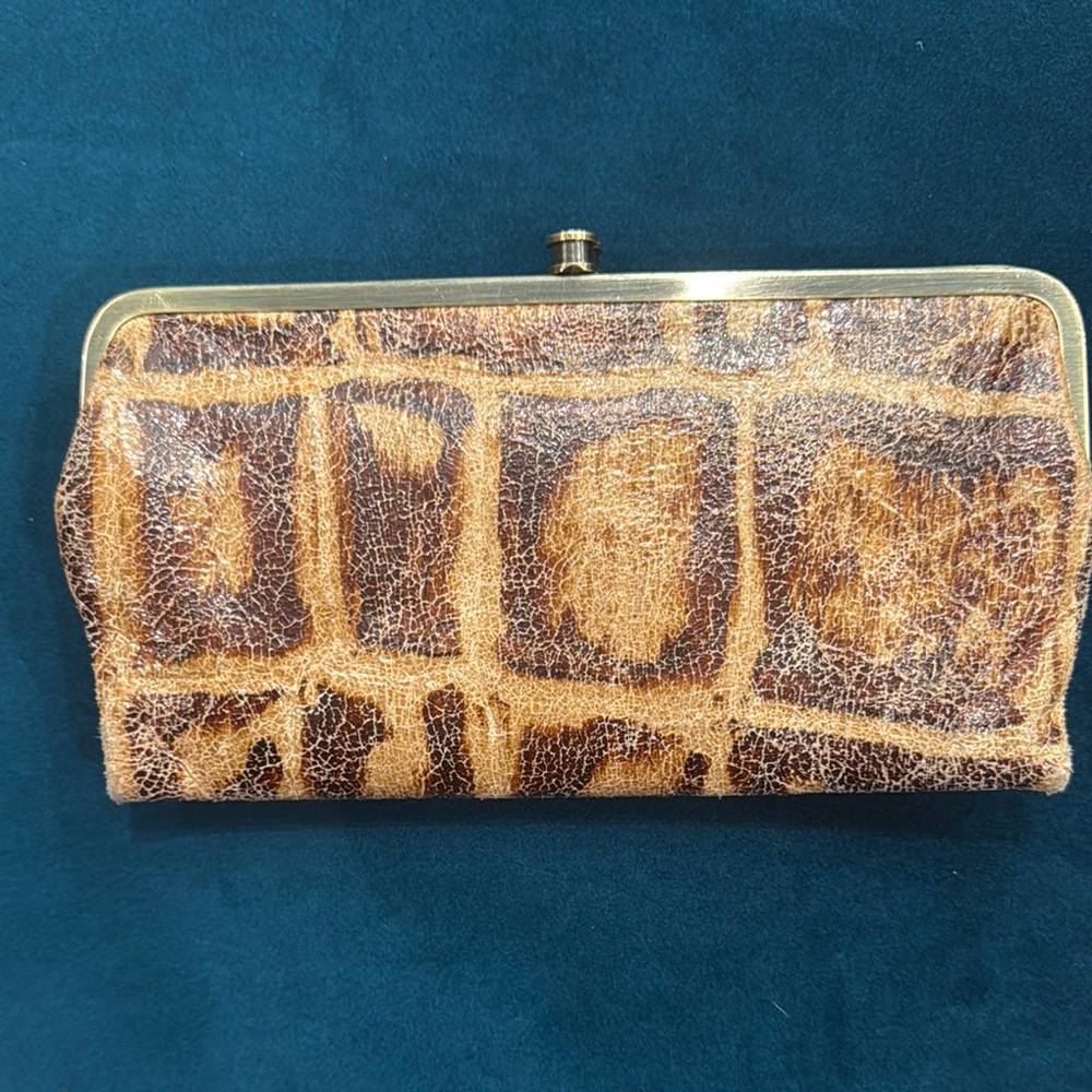 HOBO Brown and Tan Textured Wallet